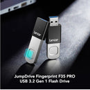 Lexar JumpDrive Fingerprint F35 PRO 128GB USB 3.2 Gen 1 Type-A 400MB/s Read Flash Drive