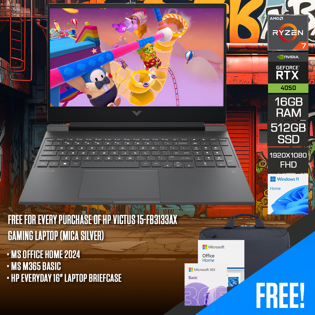 HP Victus 15-FB3133AX Gaming Laptop (Mica Silver)