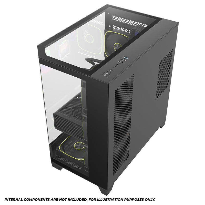 Coolman Zentra Luxe ATX Vision PC Case (Black, White)