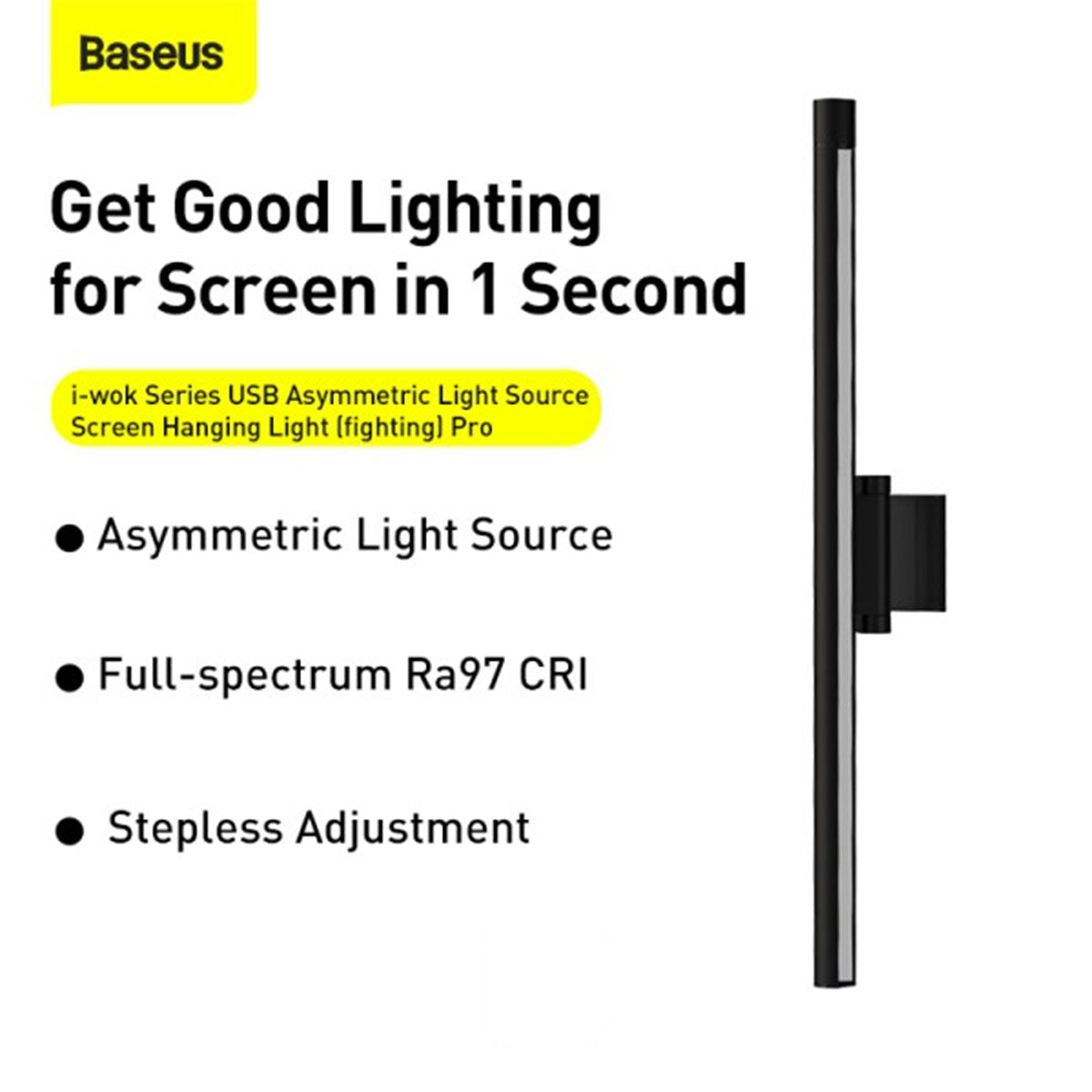 Baseus i-wok Series USB Asymmetric Light Source Screen Hanging Light Fighting Pro (Black)