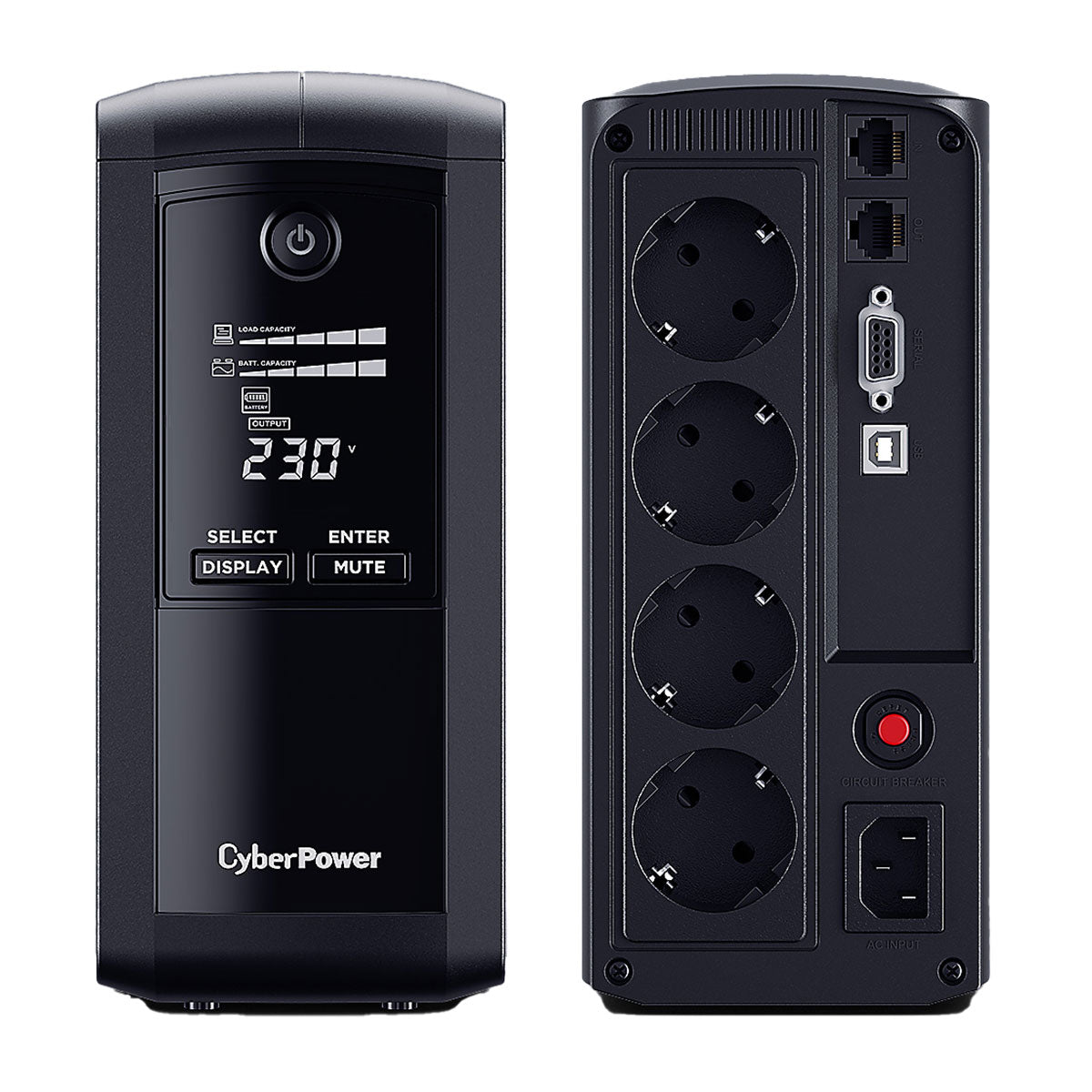 CyberPower Value Pro VP700ELCD 700 VA 390 Watts Line-interactive UPS