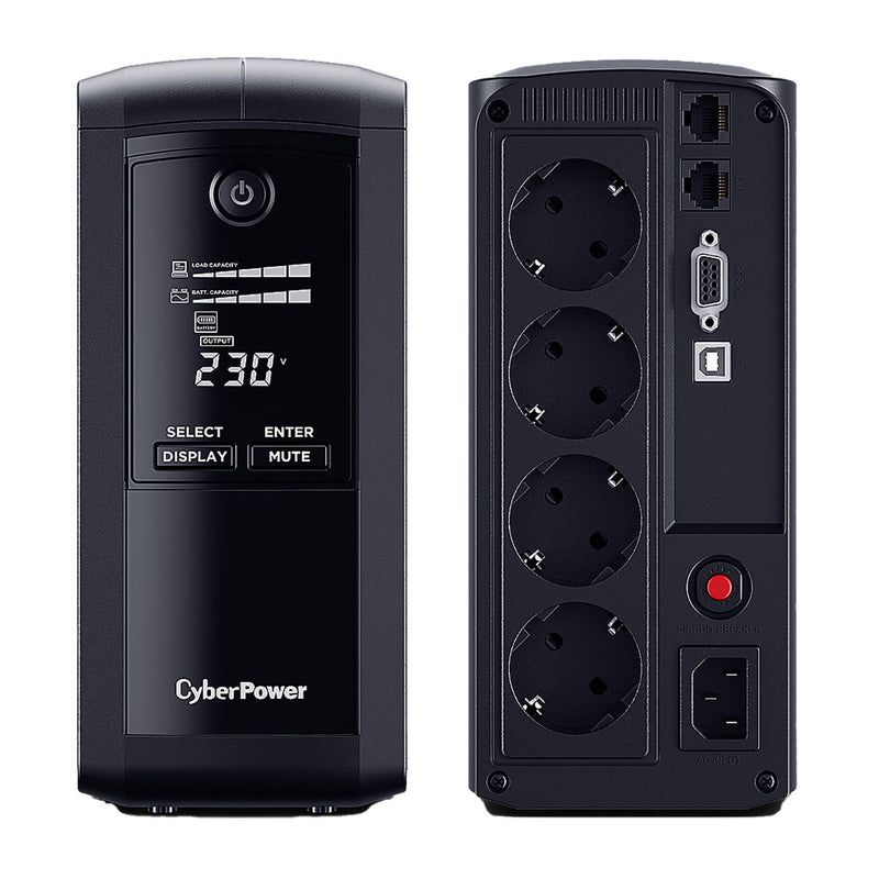 CyberPower Value Pro VP700ELCD 700 VA 390 Watts Line-interactive UPS