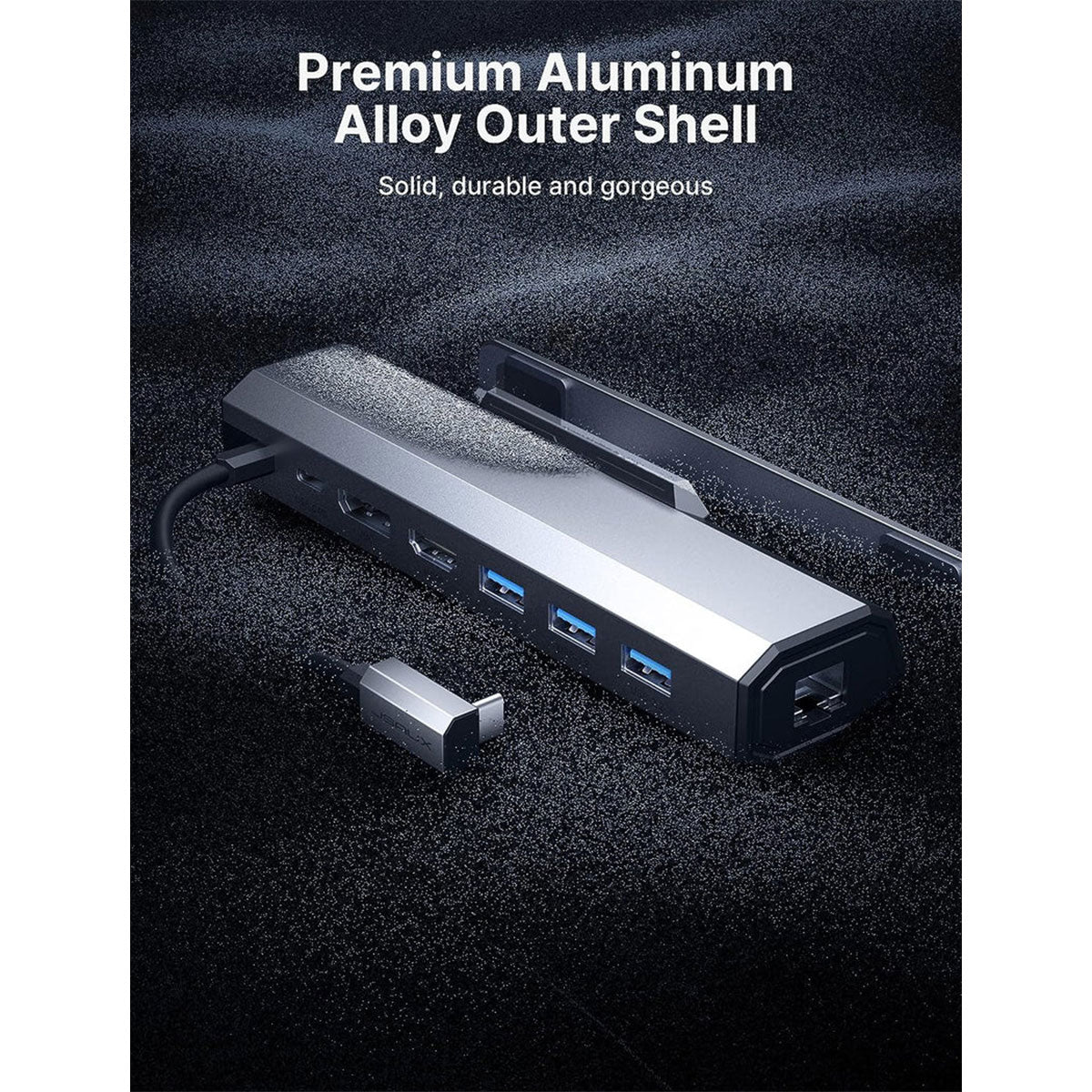 JSAUX USB-C 7-in-1 Docking Station for Steam Deck/ Steam Deck OLED/ ROG Ally/ ROG Ally X/ Legion Go (Grey) (HB0702)