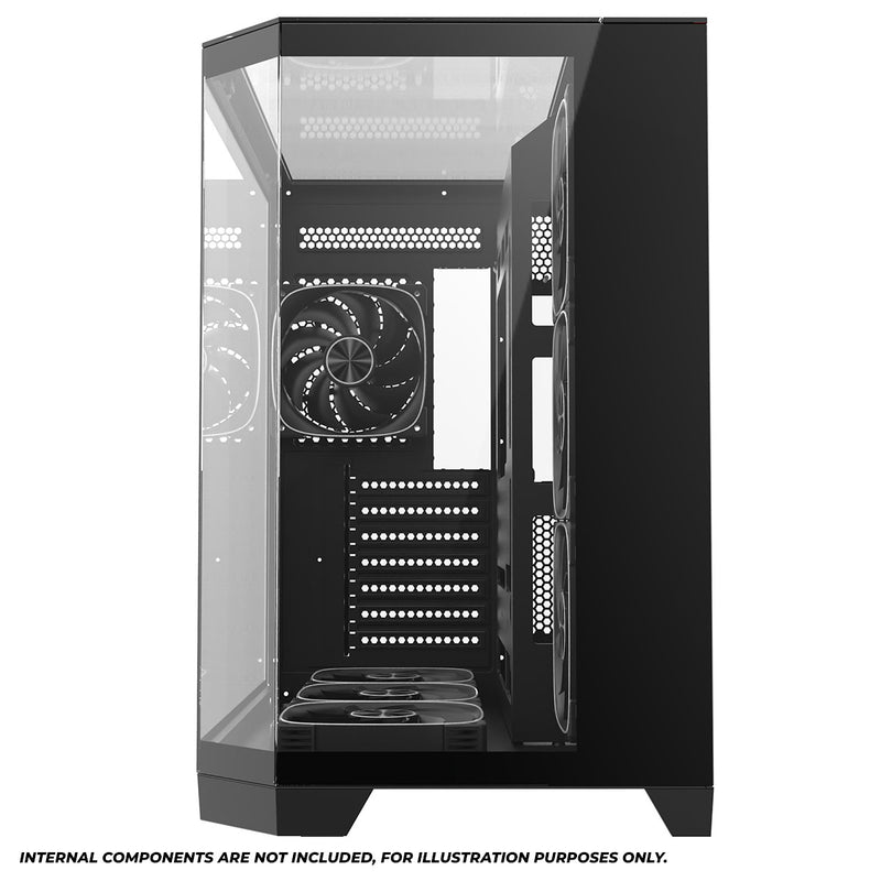 Coolman Zentra Luxe ATX Vision PC Case (Black, White)