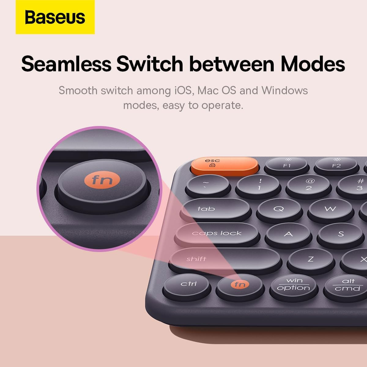 Baseus K01B Wireless Tri-Mode Keyboard (Frosted Grey) (B00955504833-00)