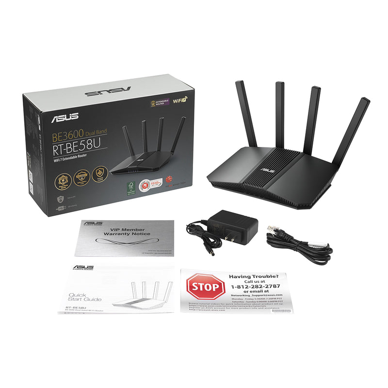 Asus RT-BE58U BE3600 Dual Band WiFi 7 Extendable Router