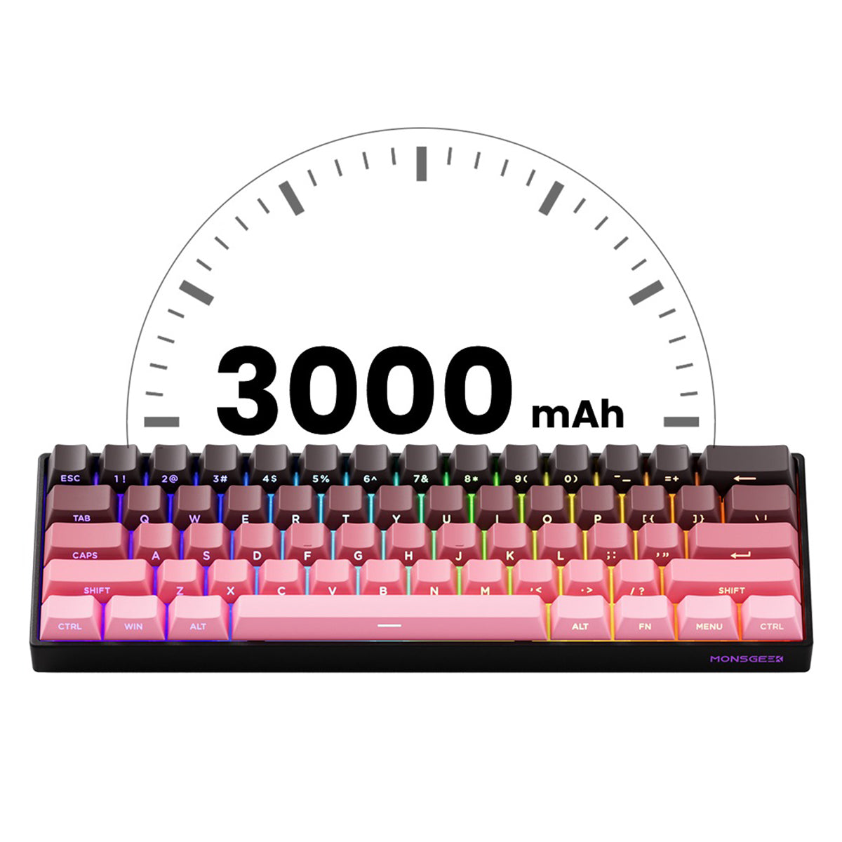 MonsGeek FUN60 Pro HE RGB Magnetic Keyboard (Black/Pink)