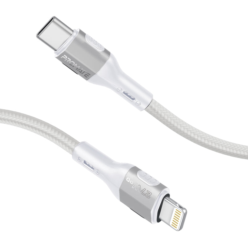 Promate FletchLink-Ci Tough-Built 27W Power Delivery 120cm USB-C to Lightning Cable