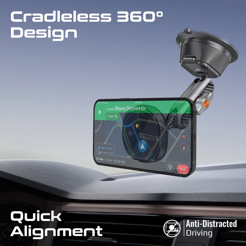 Promate FlexDrive-Qi2 FlexiGrip 15W MagSafe Compatible Qi2 Wireless Charger