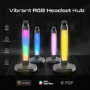 Promate FortX Multifunctional RGB Headset Stand with 15W Wireless Charger & USB Hub