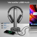 Promate FortX Multifunctional RGB Headset Stand with 15W Wireless Charger & USB Hub