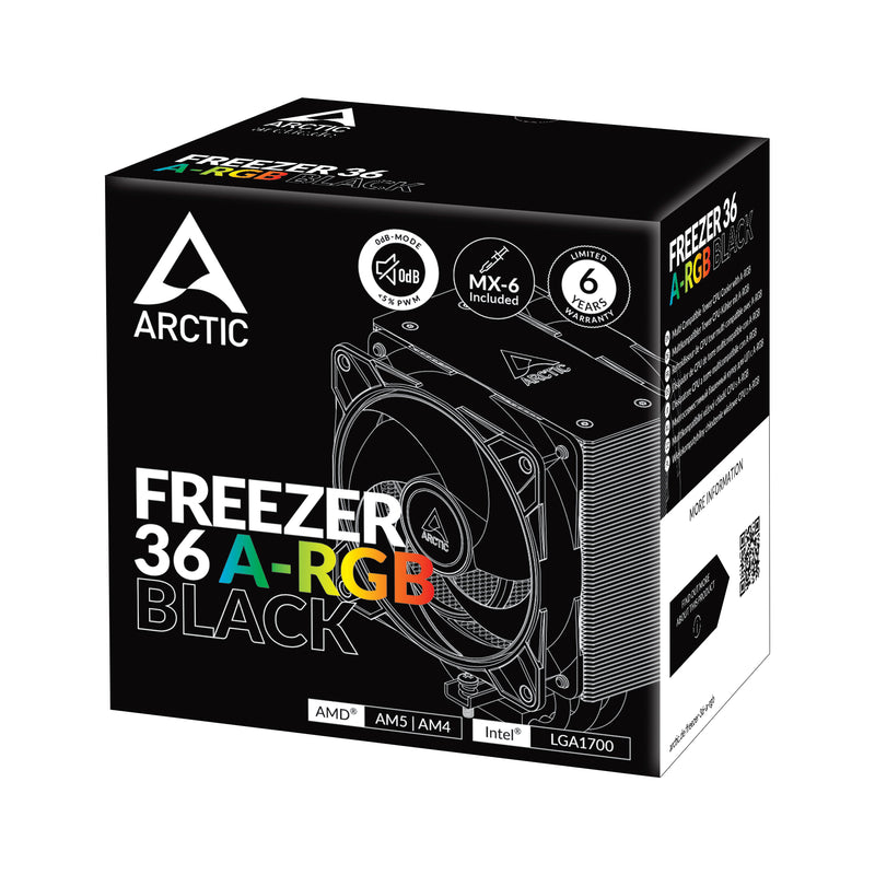 Arctic Freezer 36 A-RGB | Multi Compatible Tower CPU Cooler (Black)