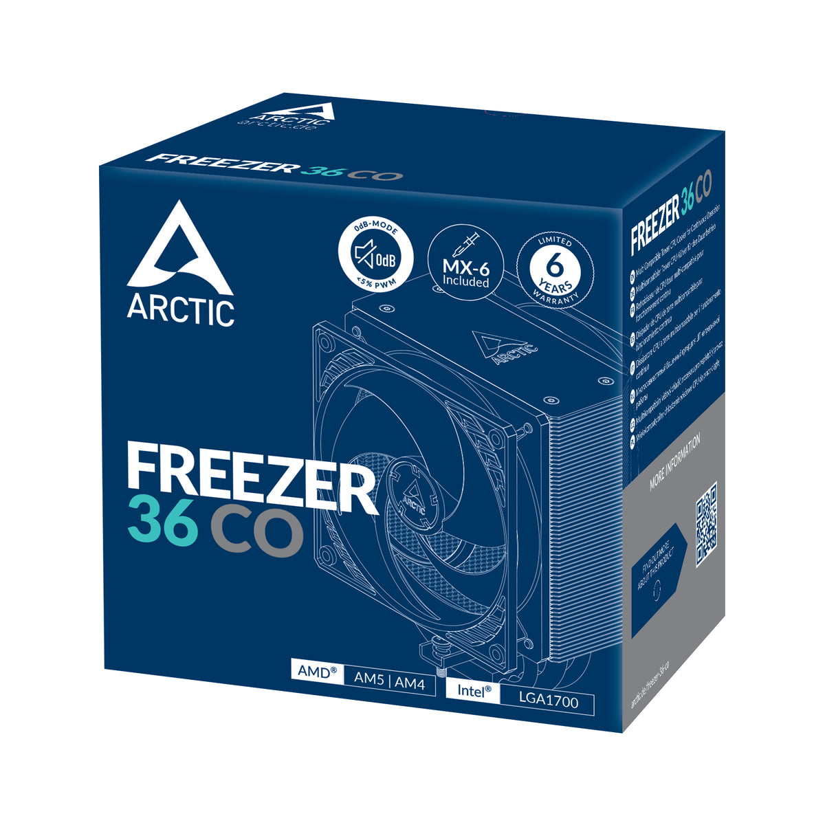 Arctic Freezer 36 CO | Multi Compatible Tower CPU Cooler for Continuous Operation (Black)