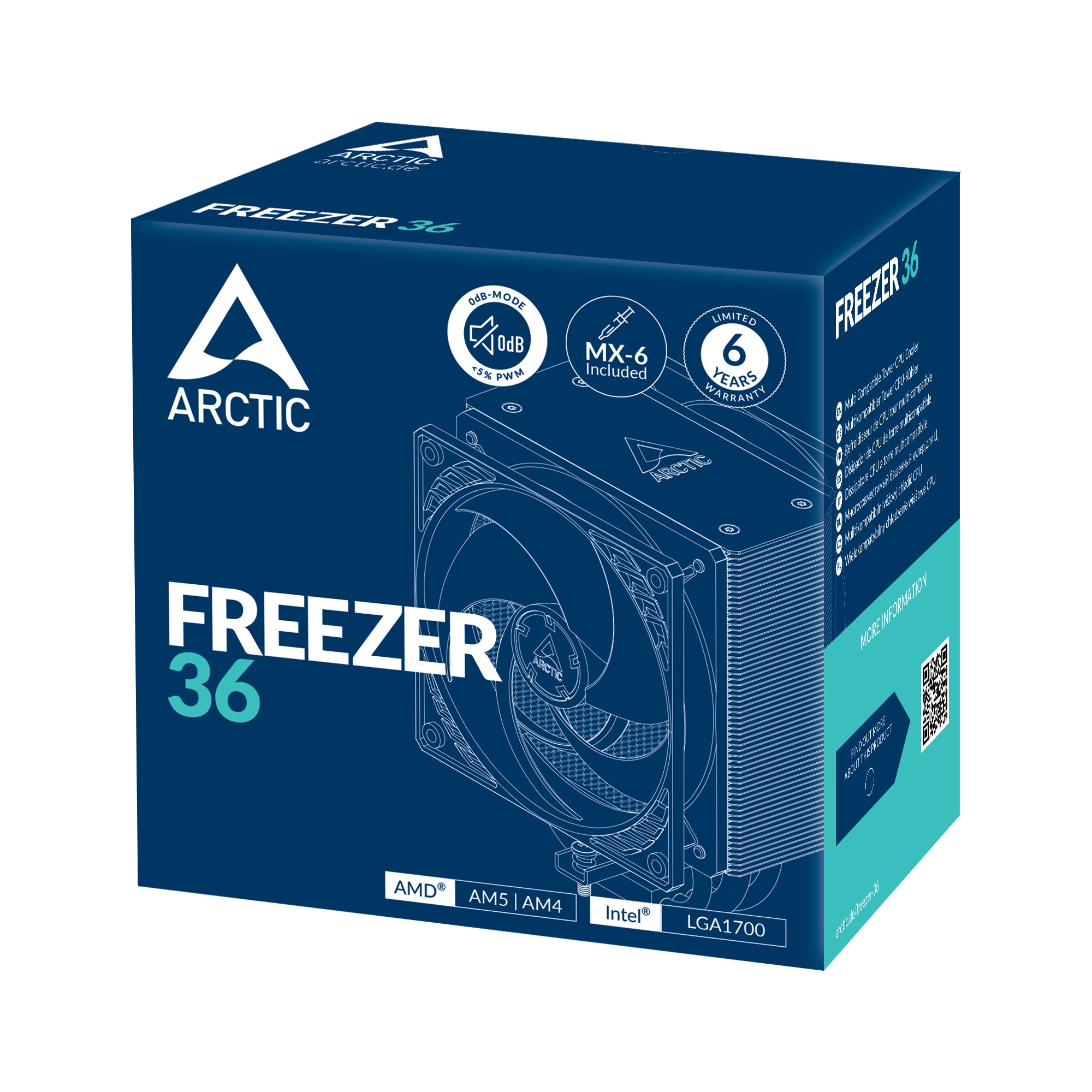 Arctic Freezer 36 | Multi Compatible Tower CPU Cooler (Black) (ACFRE00121A)