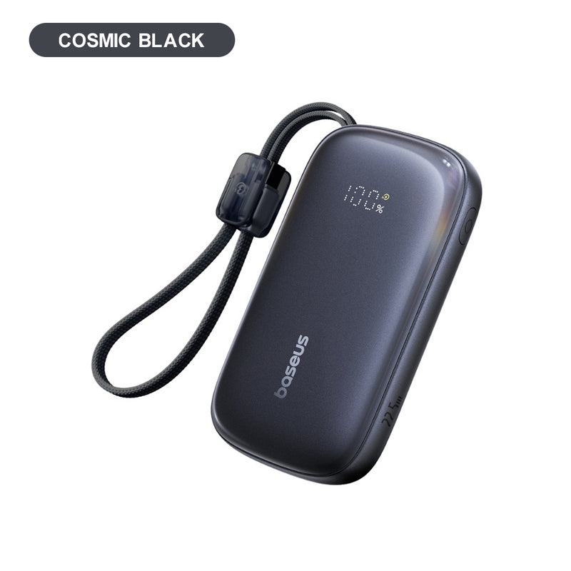 Baseus EnerFill FC21 Qpow 3 Ultra Digital Display Power Bank with Detachable Cable 10000mAh 22.5W (Nebula Pink, Galaxy Blue, Natural Titanium)