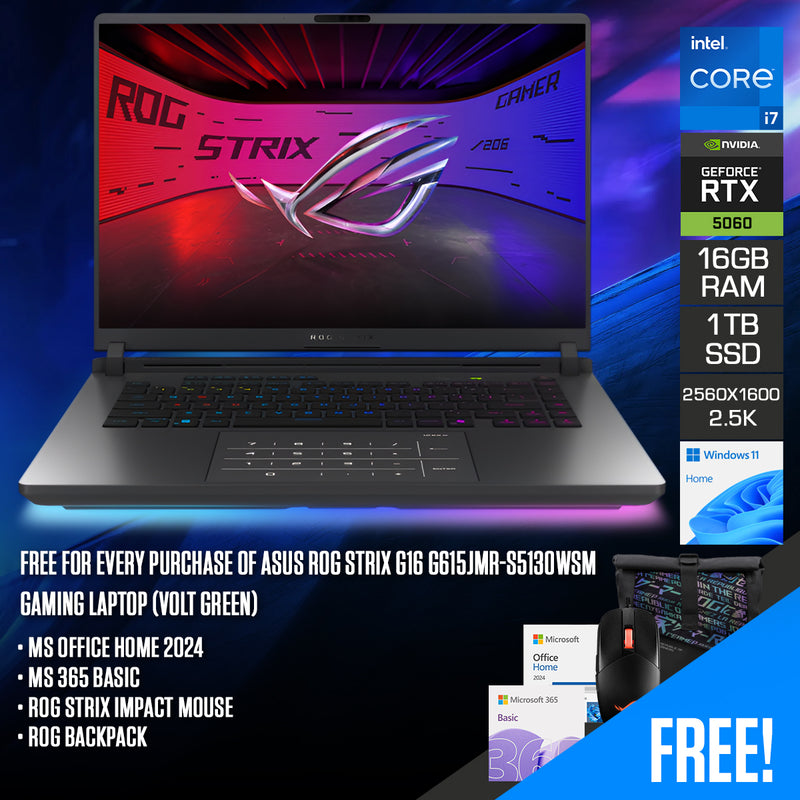 Asus ROG Strix G16 G615JMR-S5130WSM Gaming Laptop (Volt Green)