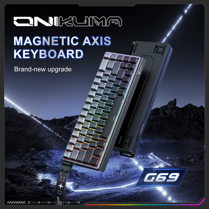 Onikuma G69 68 Keys RGB Wired Magnetic Switch Keyboard (Black)