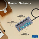 Promate GegaHub-10G 7-in-1 36W Type-C High Speed Multi-Ports 10Gbps Data & Charging Hub
