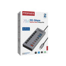 Promate GegaHub-10G 7-in-1 36W Type-C High Speed Multi-Ports 10Gbps Data & Charging Hub