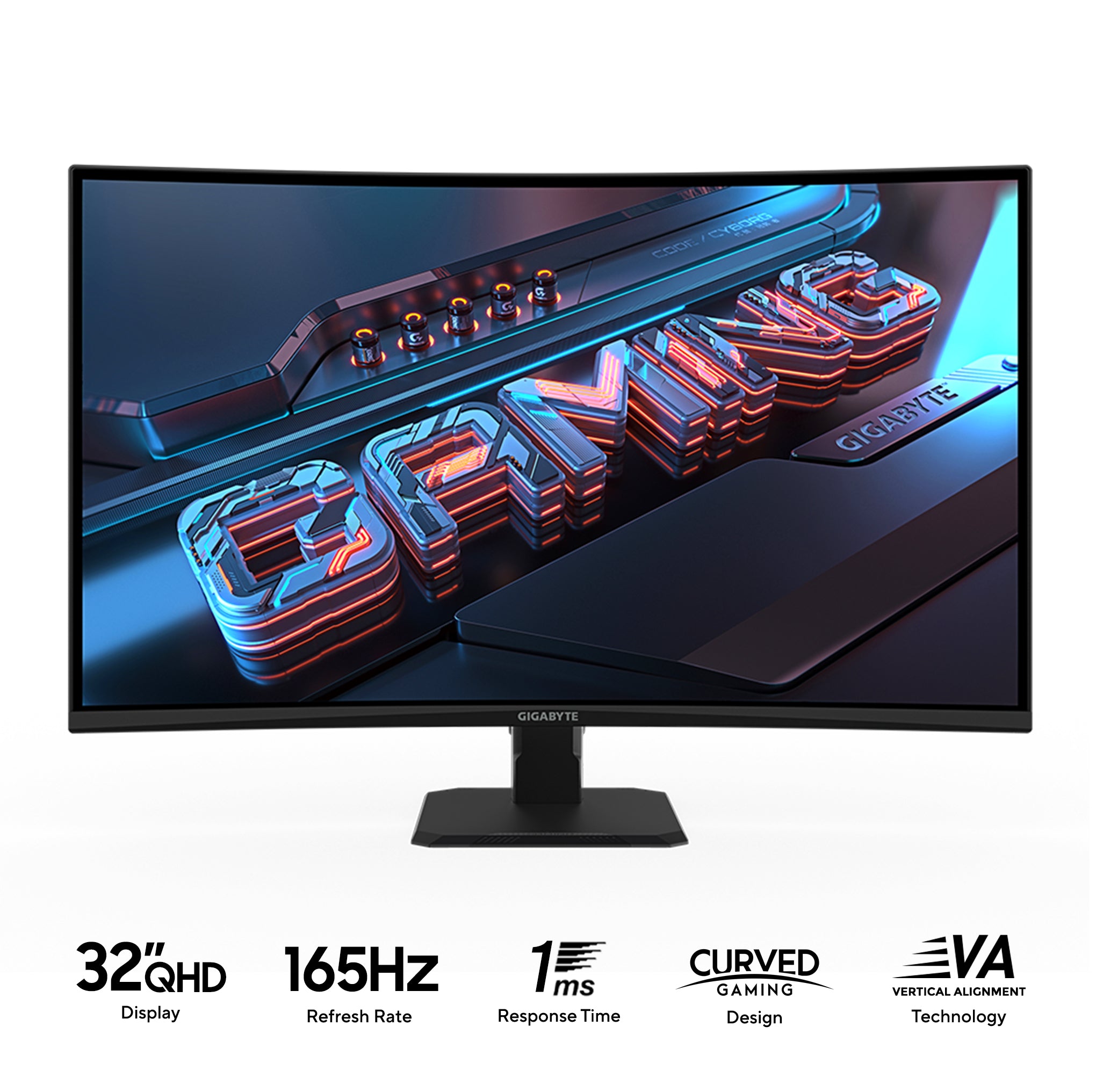 Gigabyte GS32QC 32" QHD (2560x1440) 165Hz 1ms MPRT VA Curved Gaming Monitor | DataBlitz