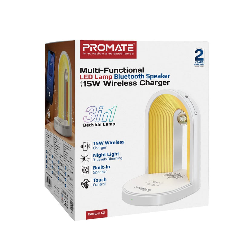 Promate Globe-Qi Multi-Functional LED Lamp