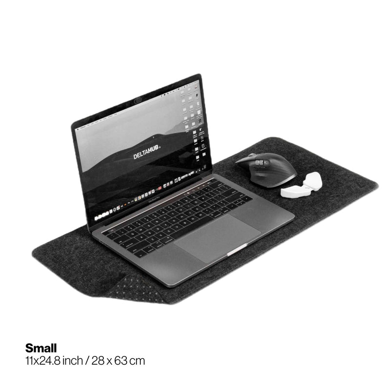 DeltaHub Minimalistic Felt Desk Pad (Dark Grey) (Small, Medium, Large) (DP-S-D, DP-M-D, DP-L-D)