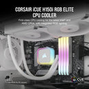 Corsair iCUE H150i RGB Elite 360mm Liquid CPU Cooler (White)