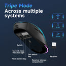 NacodeX x Ajazz NJ08 Triple Mode RGB Mouse (Black, White)