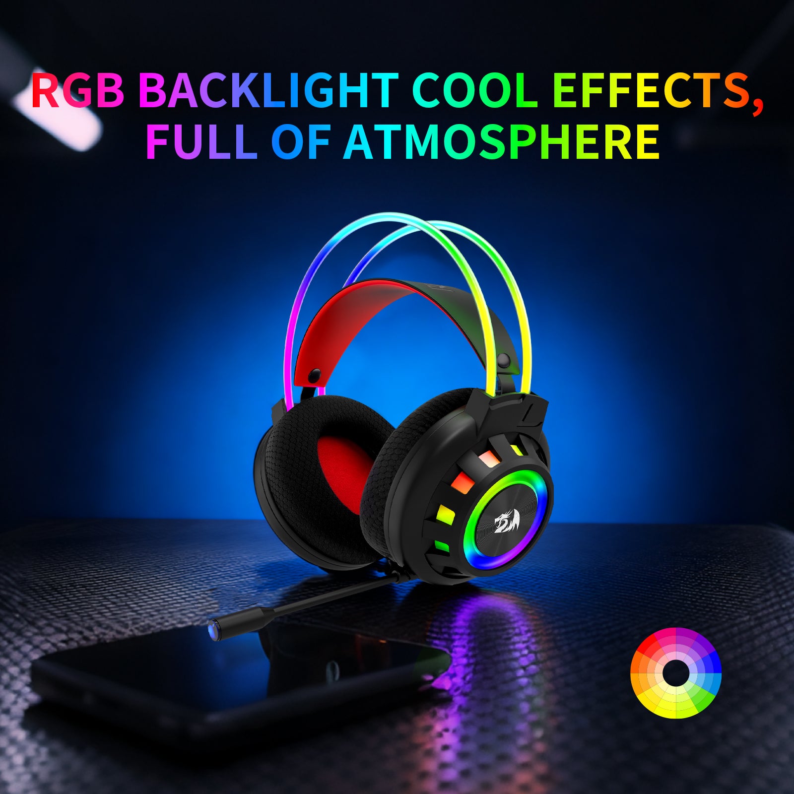 Redragon Circa H281 RGB Wired Gaming Headset (Black)
