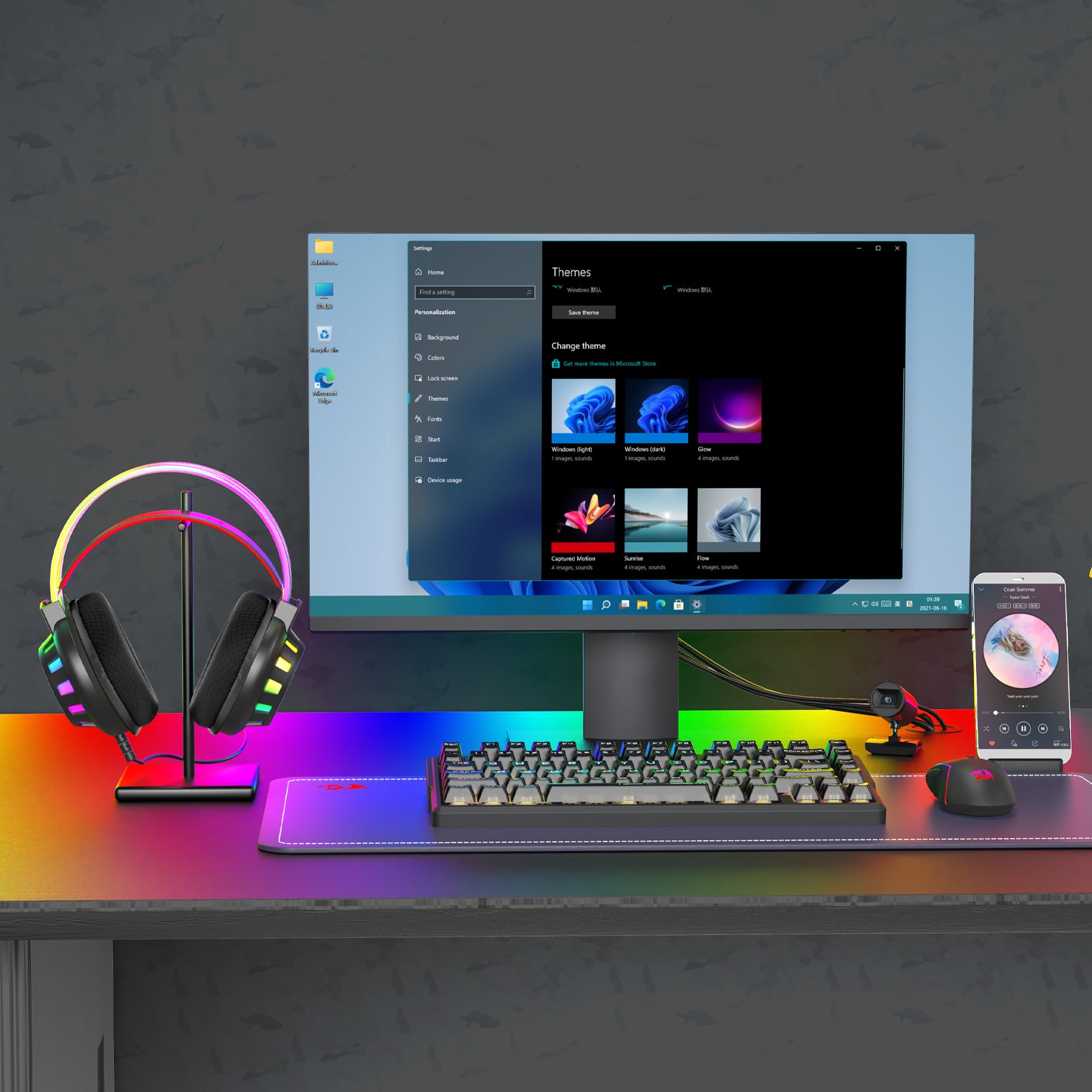 Redragon Circa H281 RGB Wired Gaming Headset (Black)