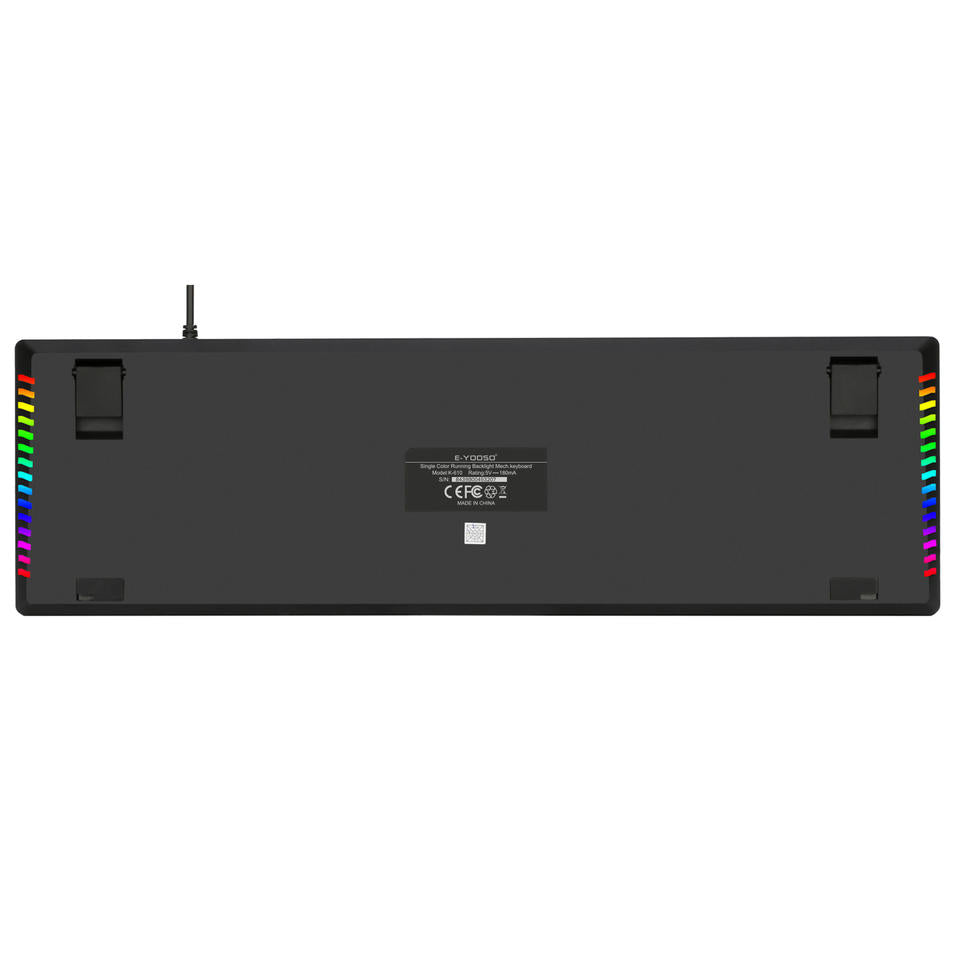 E-Yooso K-610 104 Keys Hot Swappable Wired Mechanical Keyboard Black (Blue Switch)