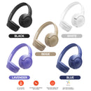 JBL TUNE 530BT Wireless On-Ear Headphones (Blue, Lavender, White, Black, Beige)
