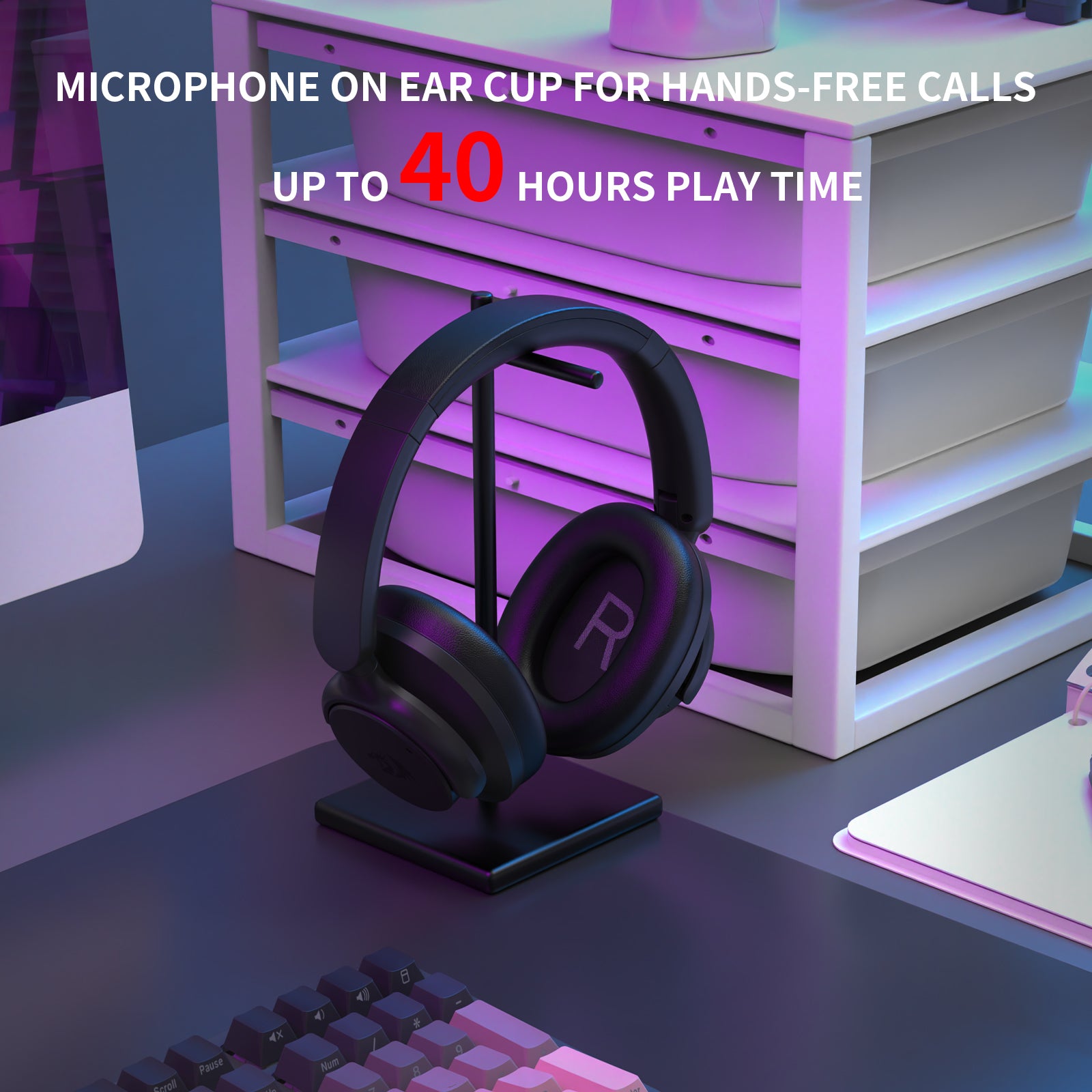 Redragon H610 Vibecore 600X ANC Bluetooth Headphone (Black)