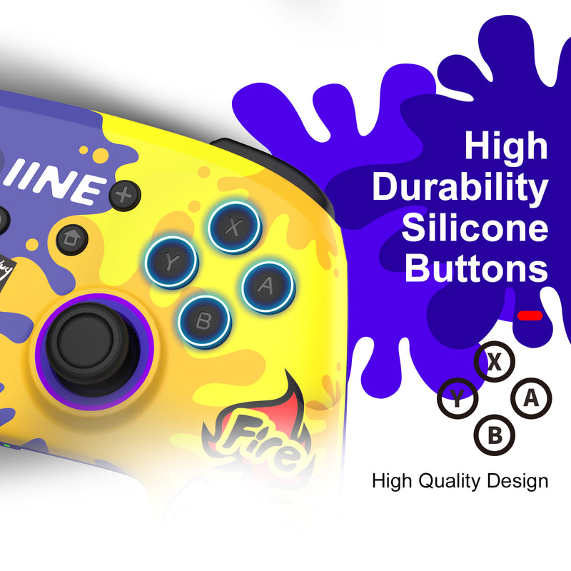 IINE Wireless Controller Purple & Yellow For Switch / Switch OLED (L709)