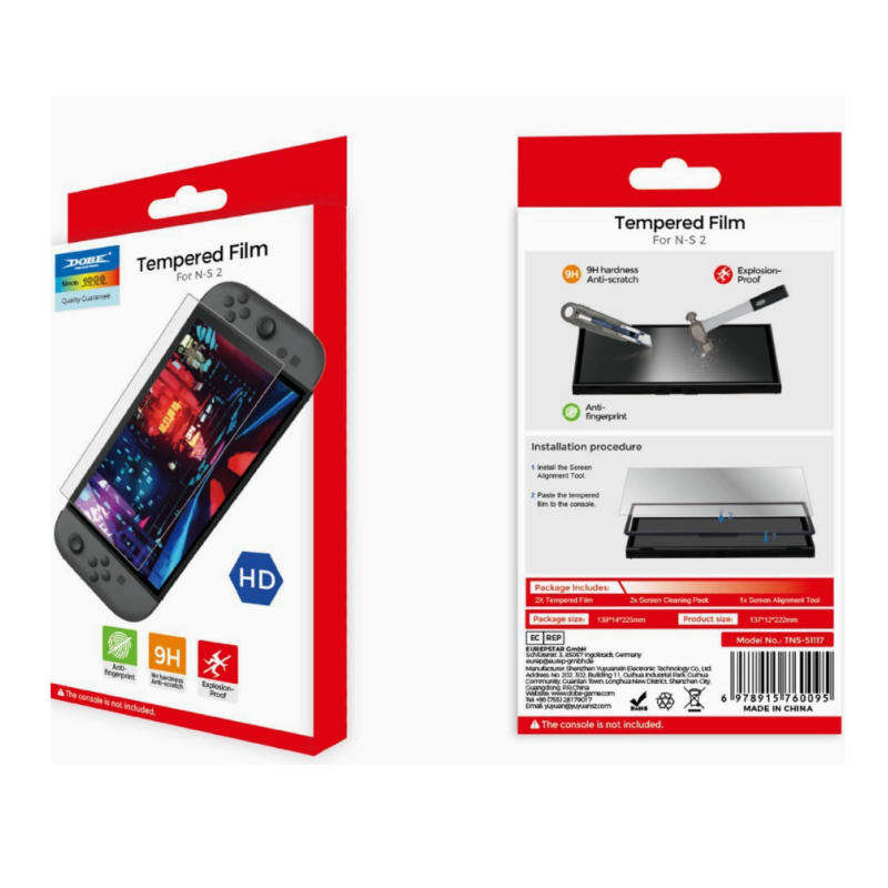 Dobe Tempered Film HD 9H Hardness Anti-Scratch for Nintendo Switch 2