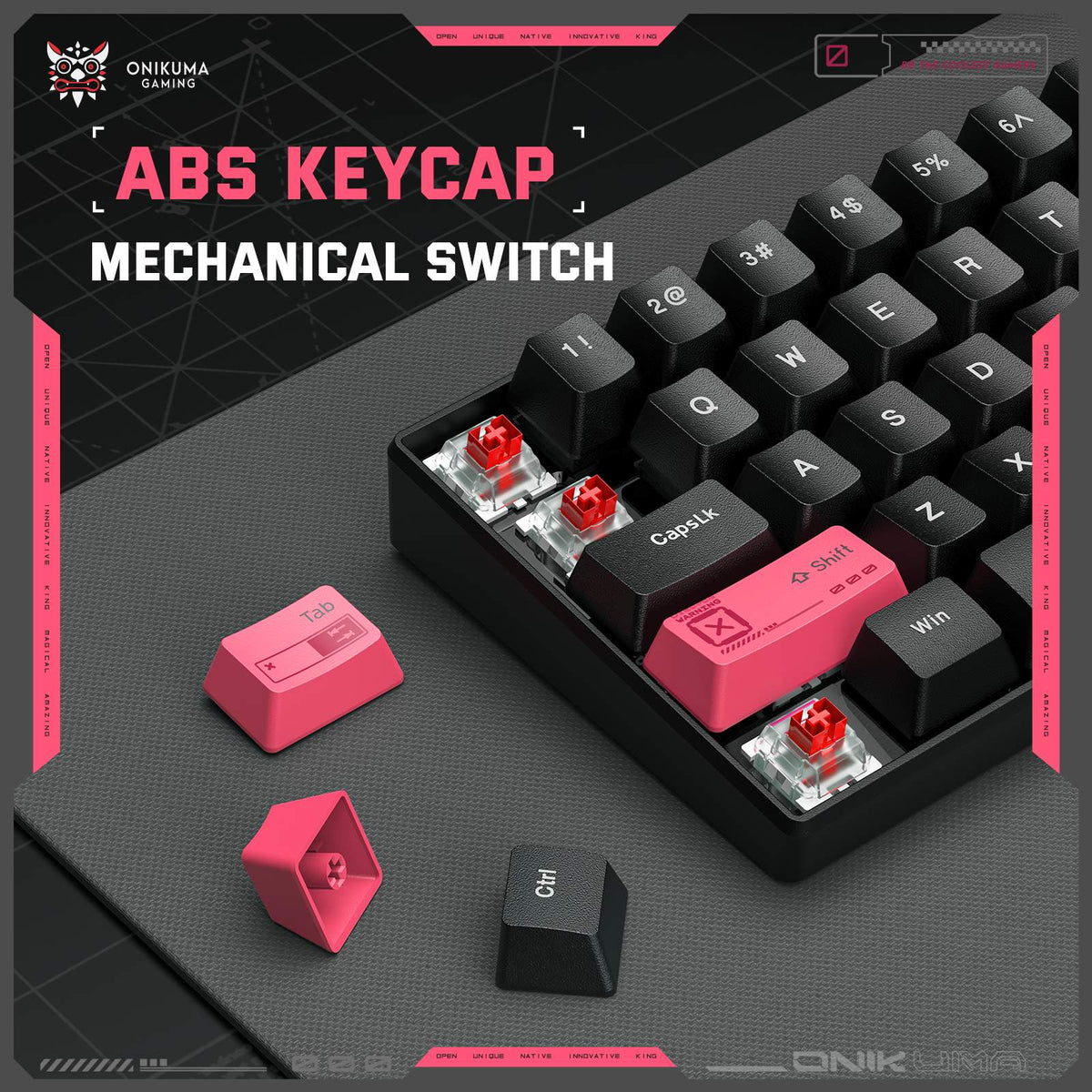Onikuma MT605 Tri-Mode RGB 61 Keys Mechanical Keyboard (Black) 