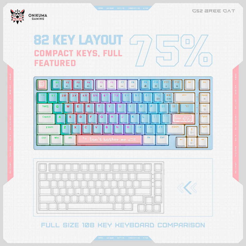 Onikuma G52 Wired 82 Keys Mechanical Keyboard (Star Powder Shaft Switch)