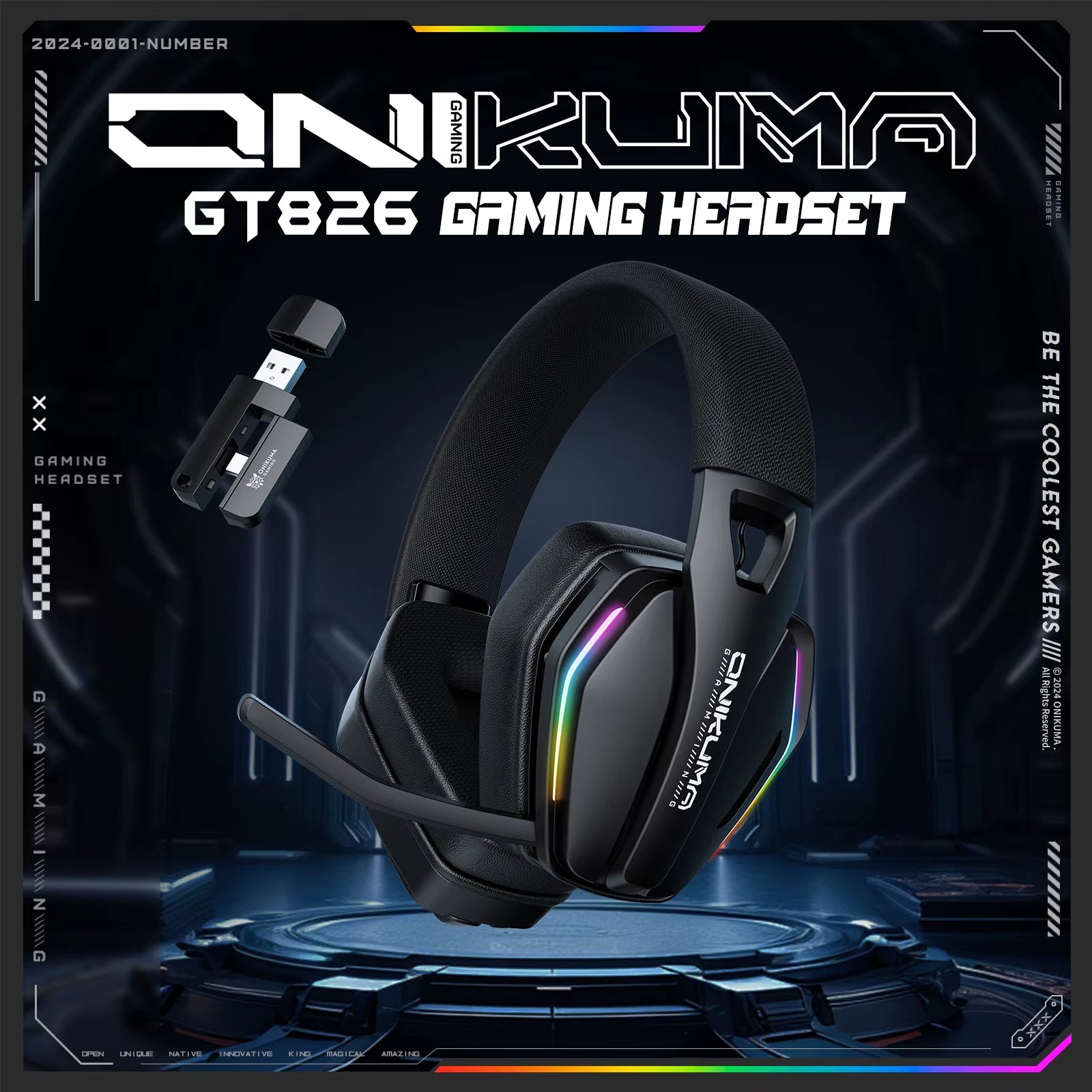 Onikuma GT826 Tri-Mode Wireless Headphone 