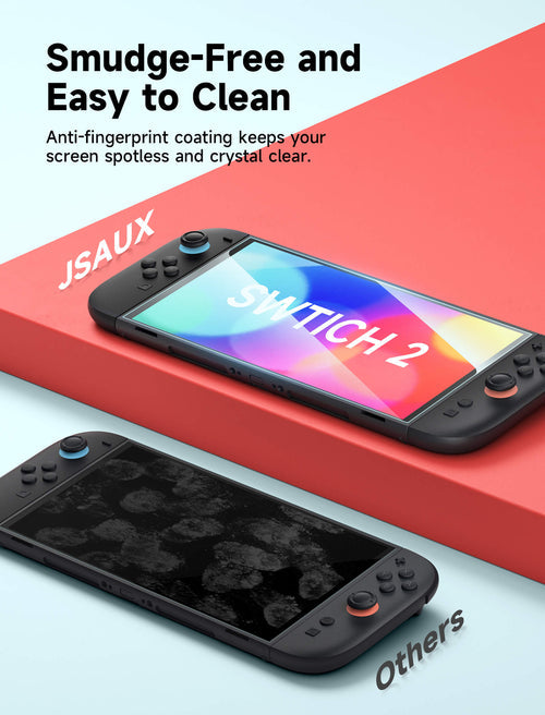 JSAUX Ultra Clear HD Tempered Glass Screen Protector 2-Pack for NSW 2
