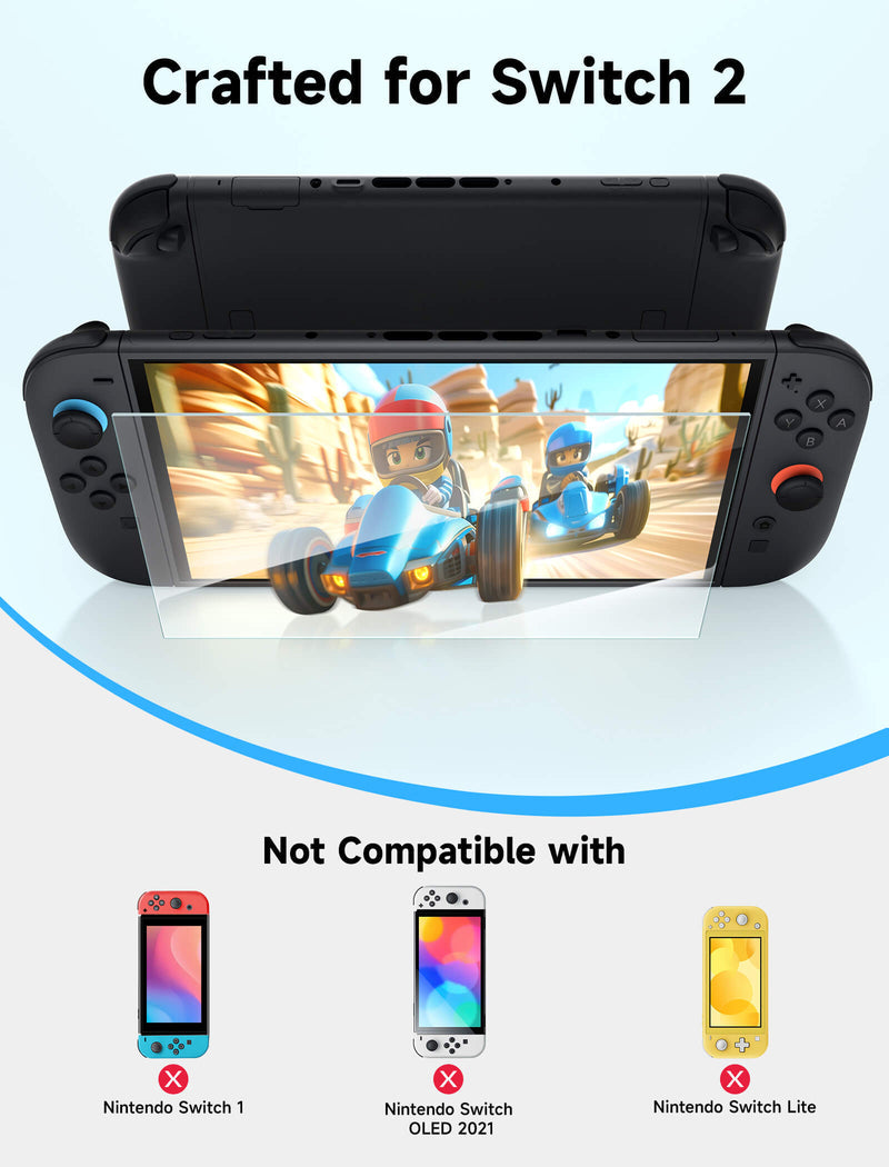 JSAUX Ultra Clear HD Tempered Glass Screen Protector 2-Pack for Nintendo Switch 2 (GP0123A)