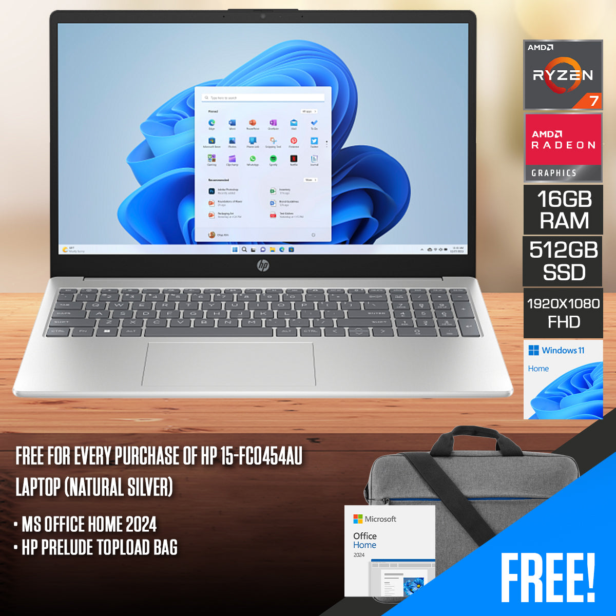 HP 15-FC0454AU Laptop (Natural Silver)