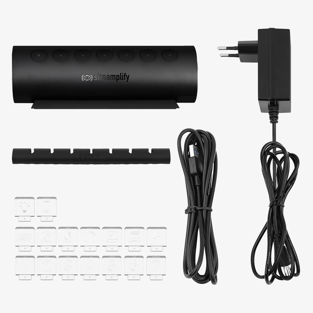 Streamplify Hub CTRL 7 7-Port RGB 3.0 USB Hub (Black)