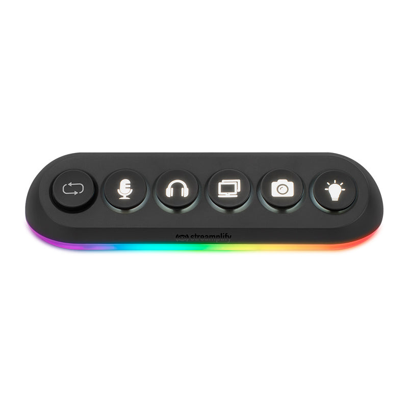 Streamplify Hub Deck 5 5-Port RGB USB Hub 7-Swappable Keycaps (Black)