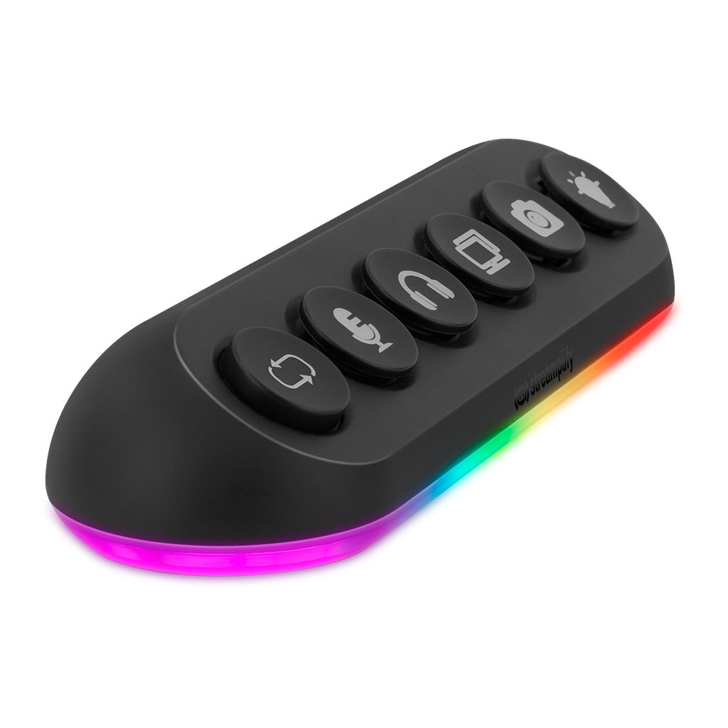 Streamplify Hub Deck 5 5-Port RGB USB Hub 7-Swappable Keycaps (Black)
