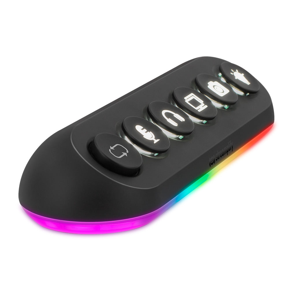 Streamplify Hub Deck 5 5-Port RGB USB Hub 7-Swappable Keycaps (Black)