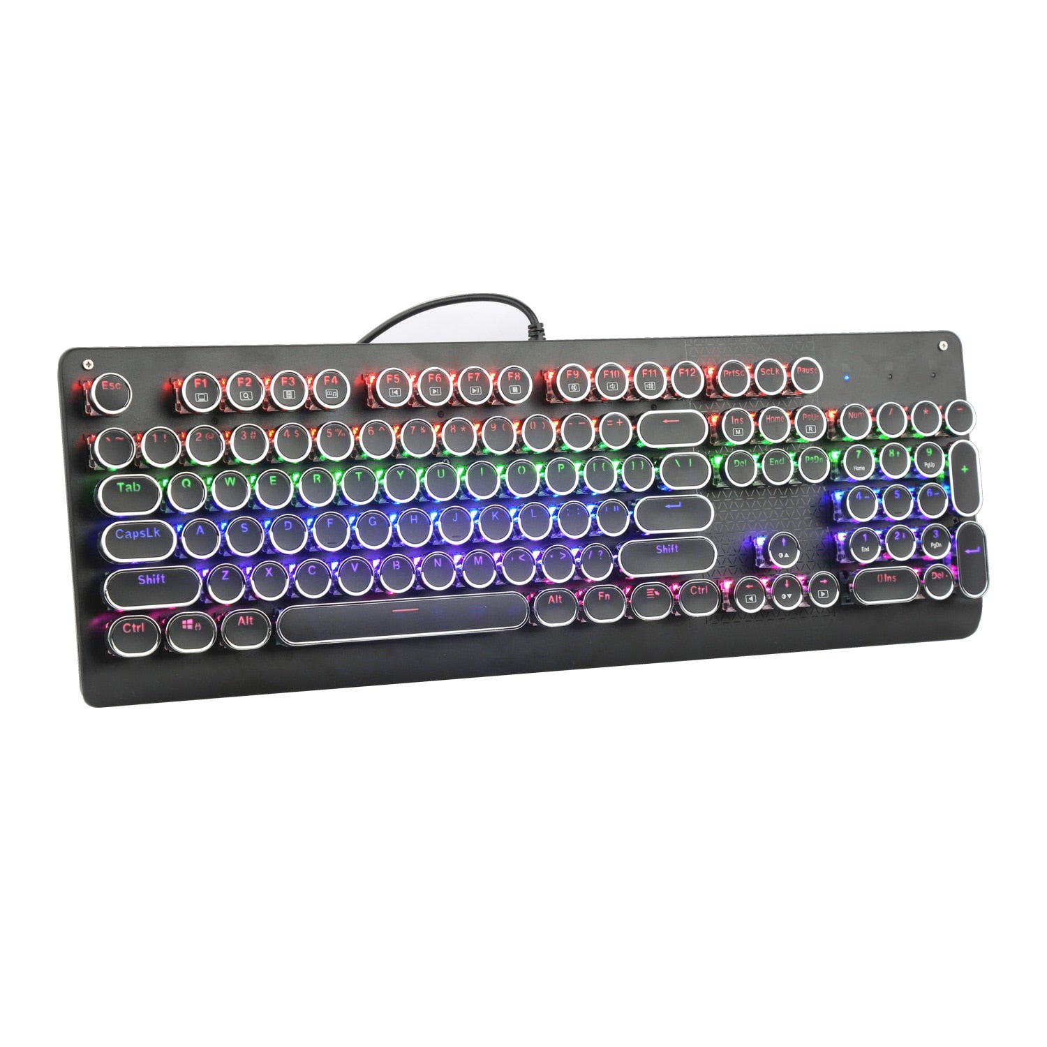 E-Yooso K-600 Retro Rainbow Light 104 Keys Wired Mechanical Keyboard