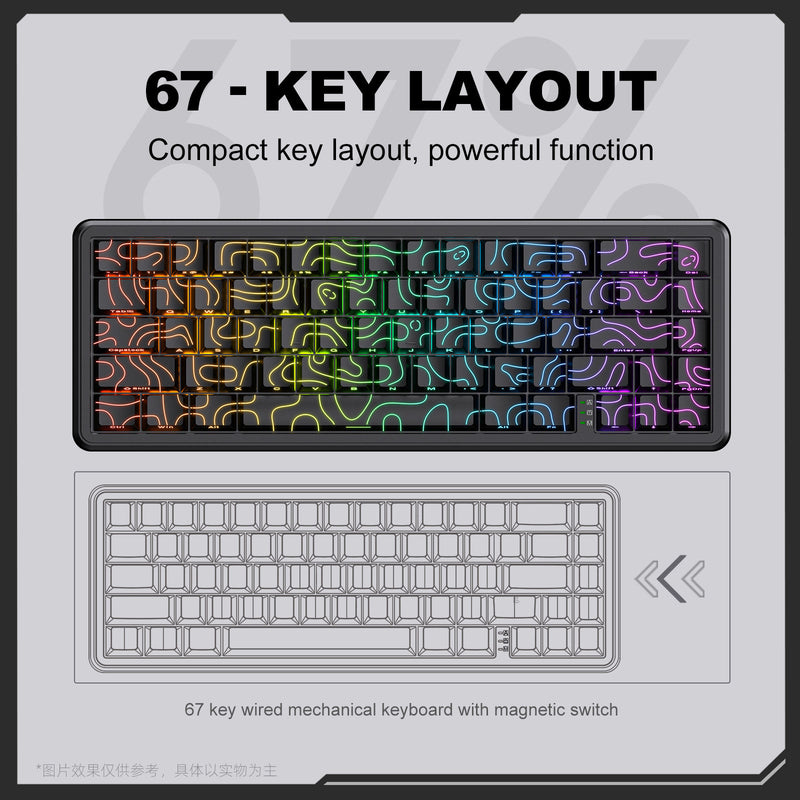 Onikuma G67 67-Key RGB Wired Hot-Swappable Mechanical Keyboard