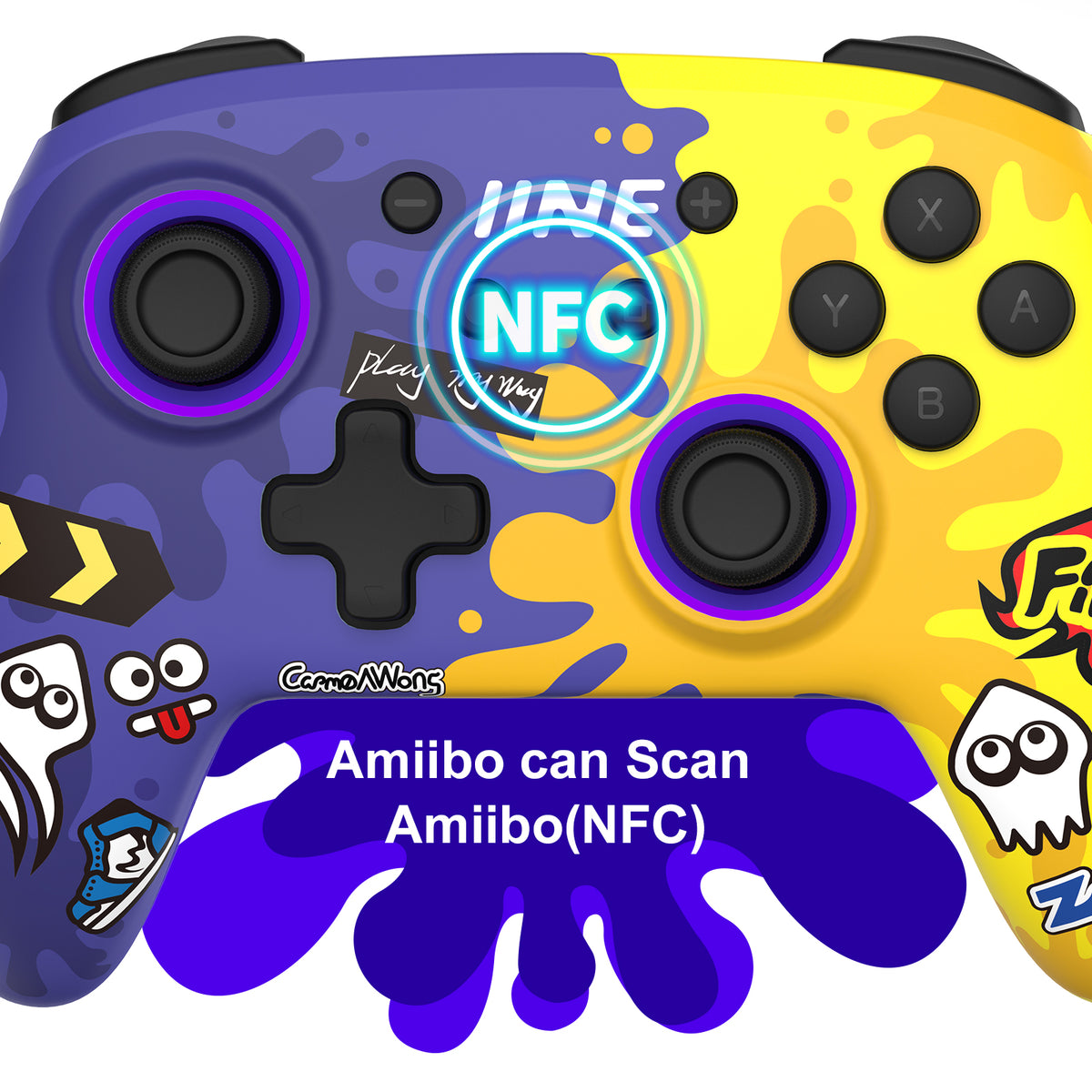 IINE Wireless Controller Purple & Yellow For Switch / Switch OLED (L709)