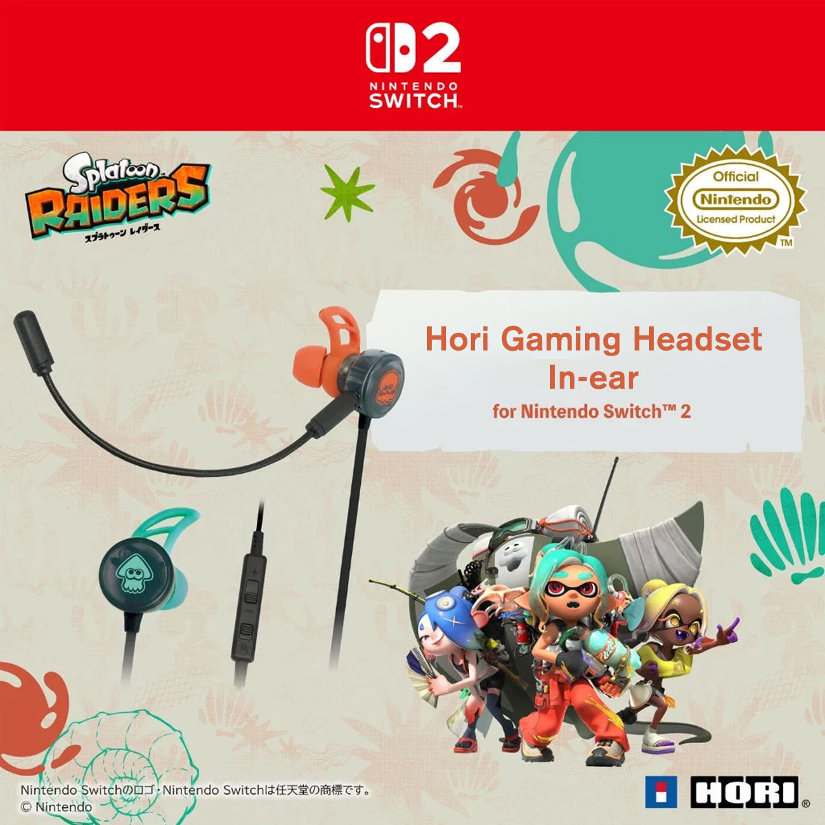 Hori Gaming Earbuds Pro for Nintendo Switch 2 (Splatoon Raiders) (NSX-241A)