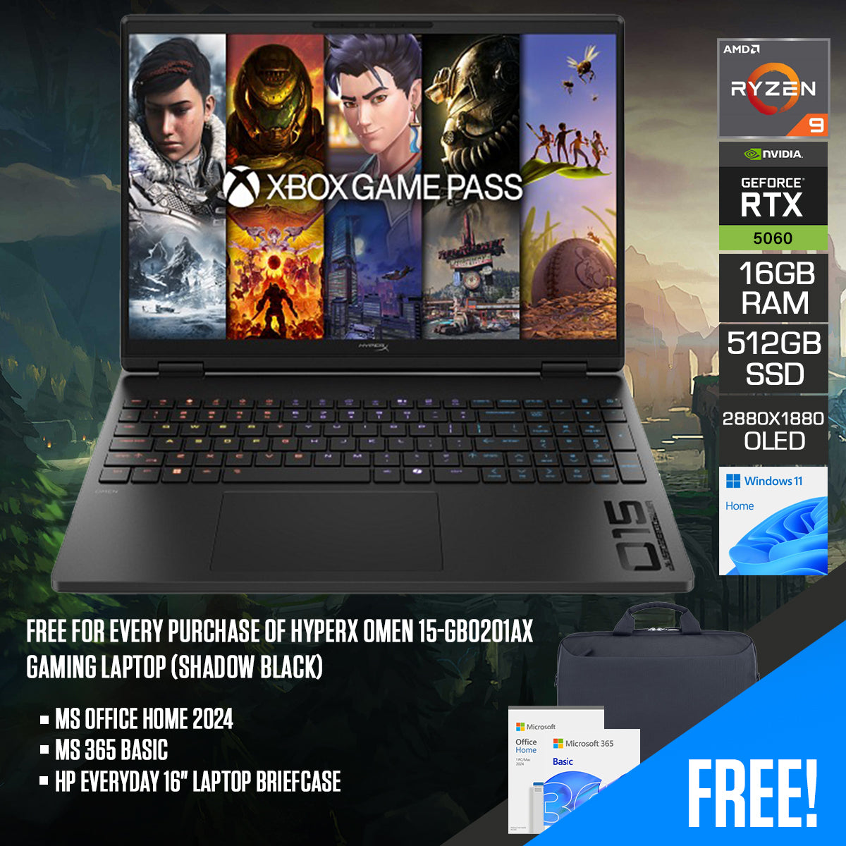 HP HyperX OMEN 15-gb0201AX Gaming Laptop (Shadow Black)